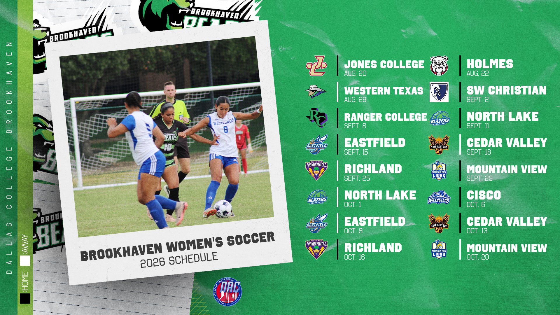 Brookhaven Women's Soccer Begins DAC Title Defense Aug. 20